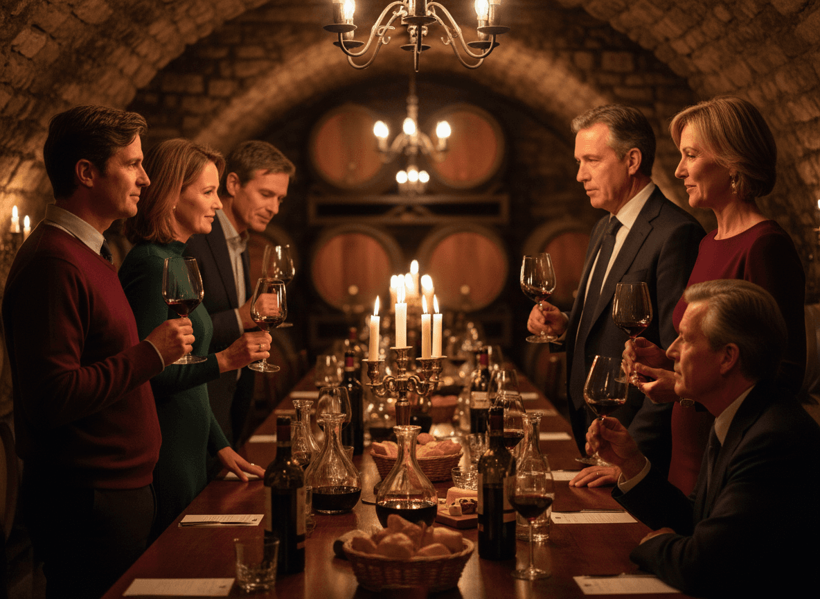 Cata de vinos en una mesa privada